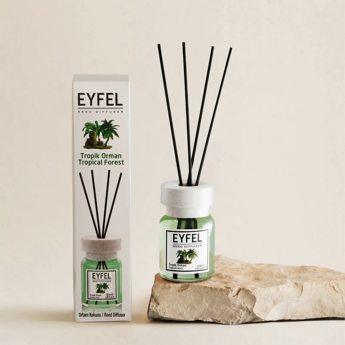 Namų kvapas su lazdelėmis Eyfel Tropikų Miškas, 120 ml