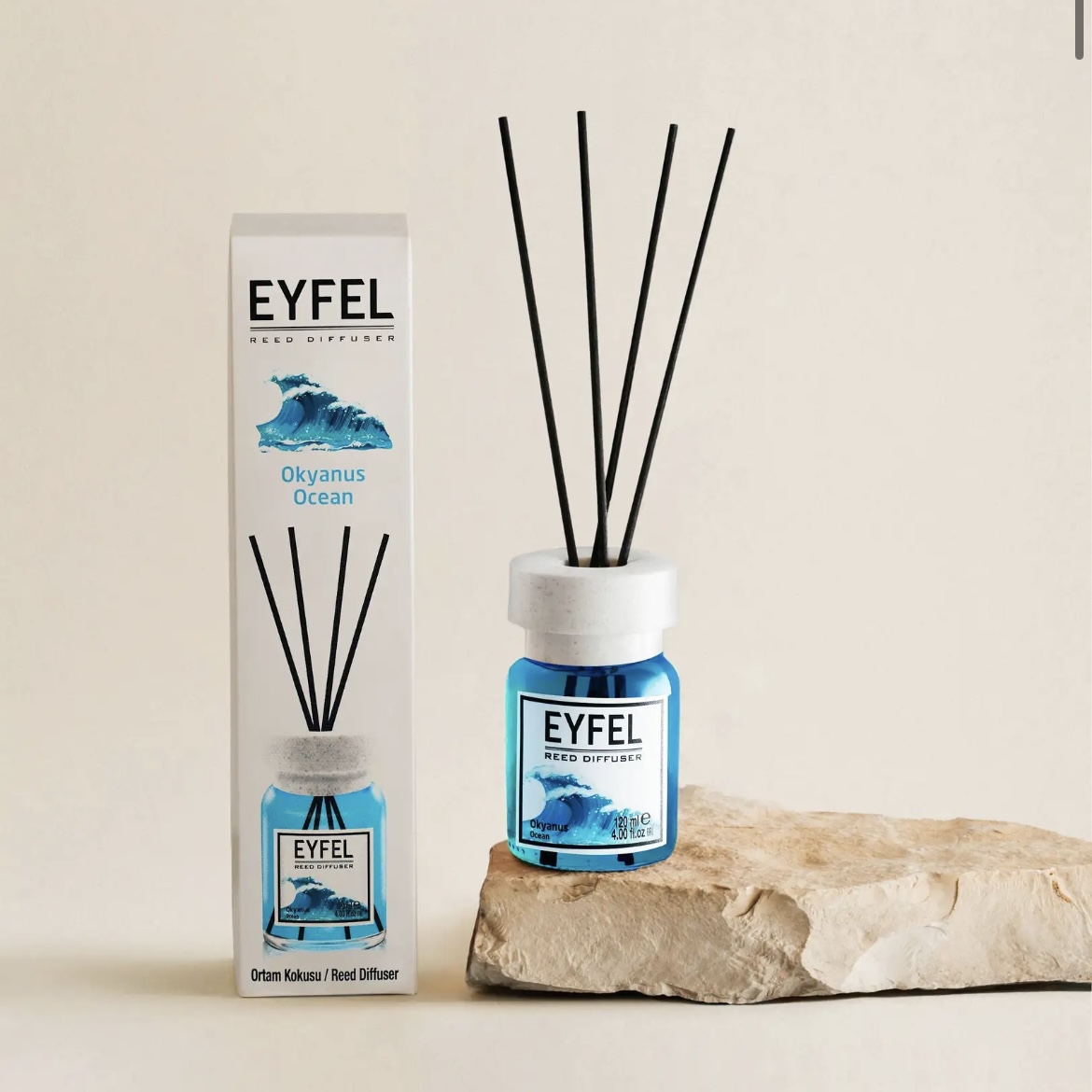 Namų kvapas su lazdelėmis Eyfel Ocean, 120 ml