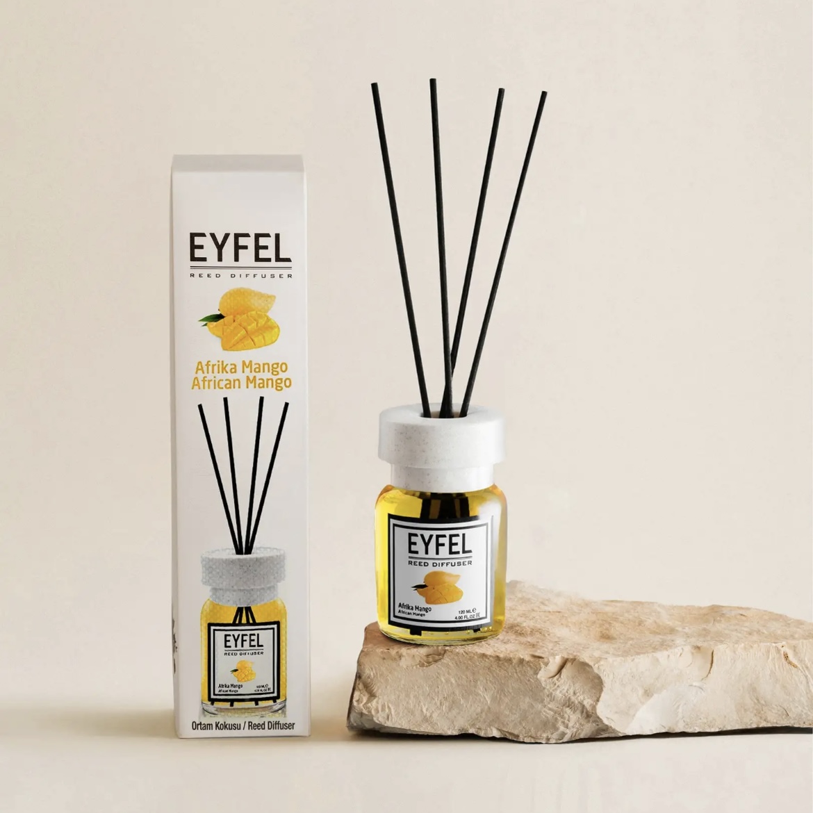Namų kvapas su lazdelėmis Eyfel africa mango, 120 ml