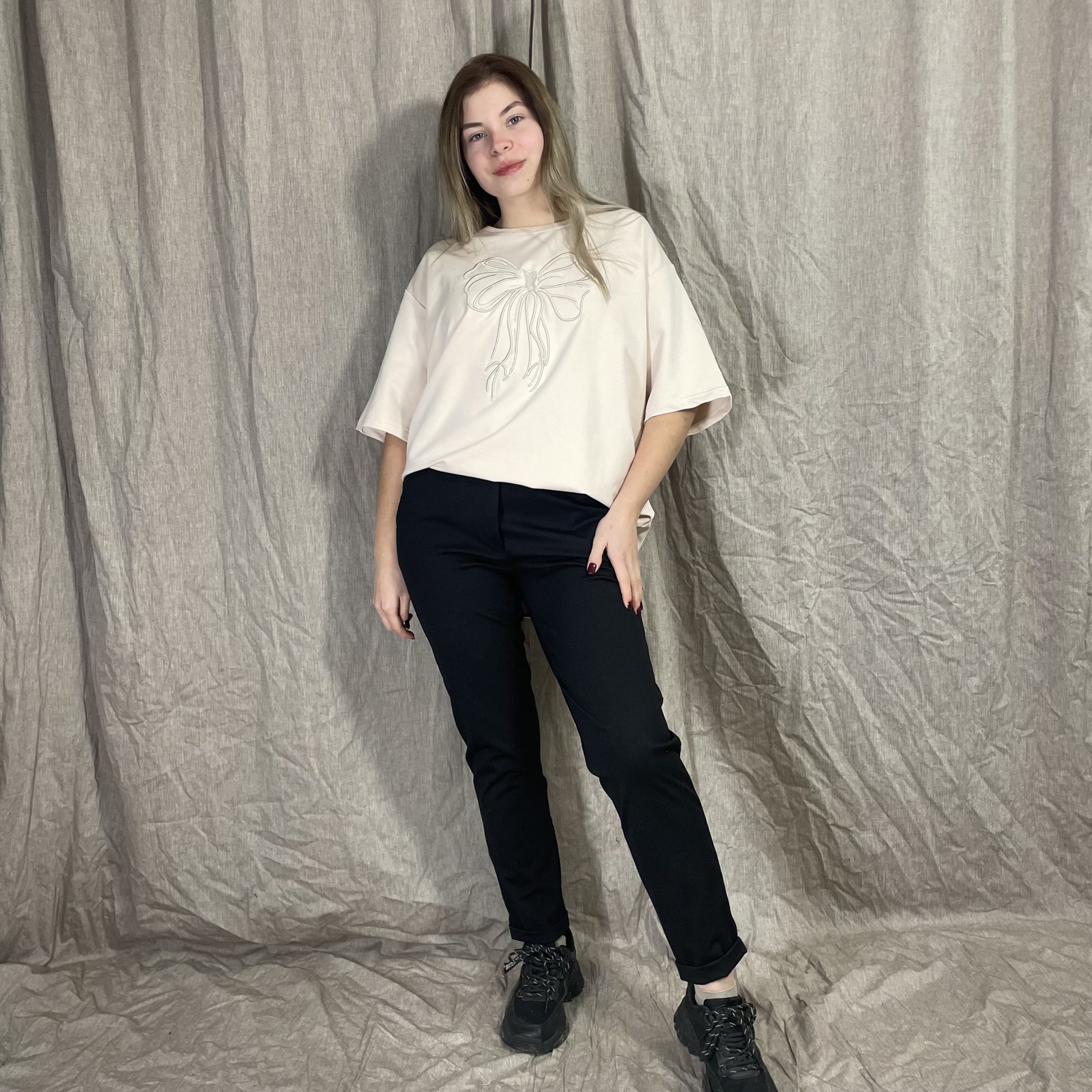 T-shirt RIBBON Smėlio