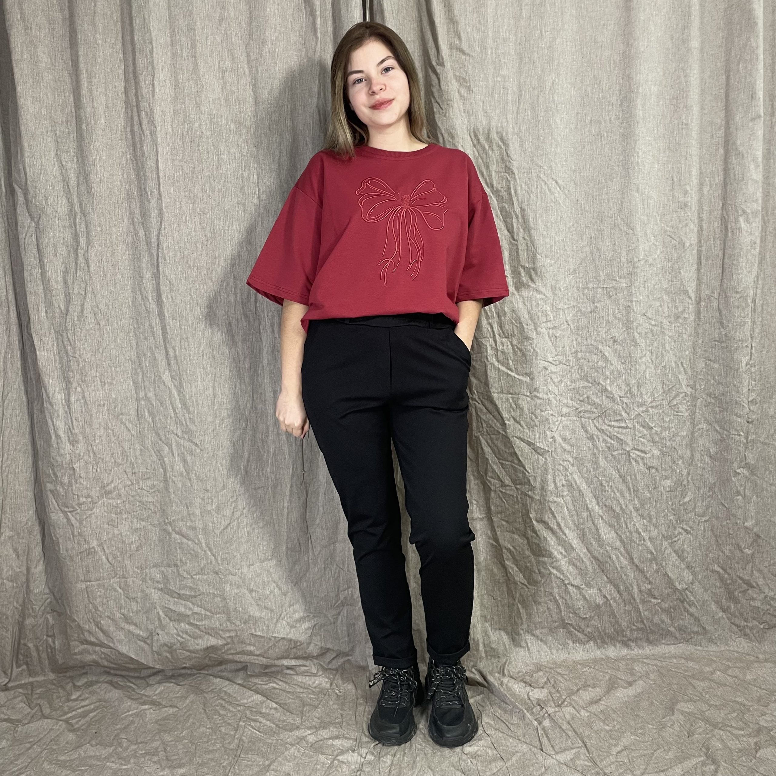 T-shirt RIBBON Bordo