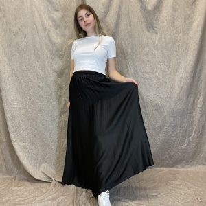 Sijonas šilko elegancija juoda