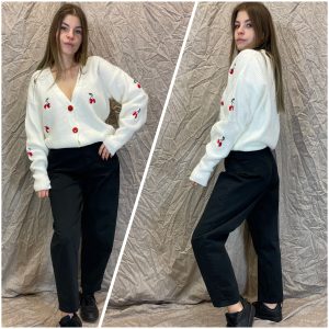Megztas kardiganas „Cherry”