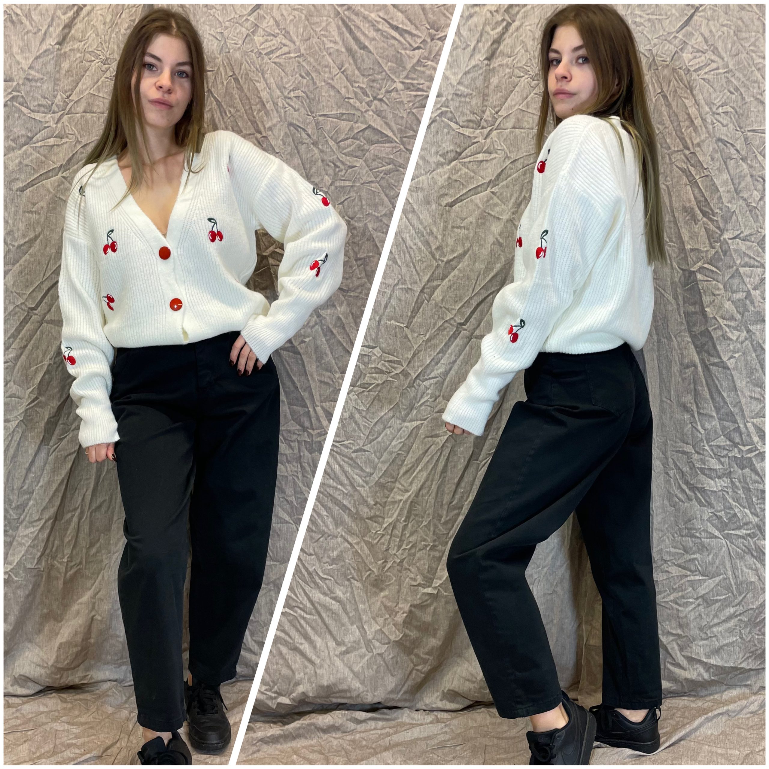 Megztas kardiganas „Cherry”