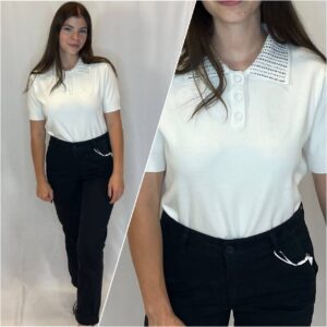 Megztas polo tipo megztinis „Camillie“