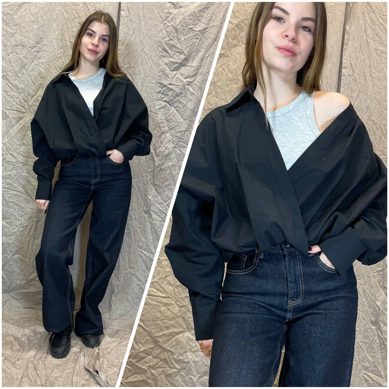 „SoftMuse“ Urban Crop Shirt juoda