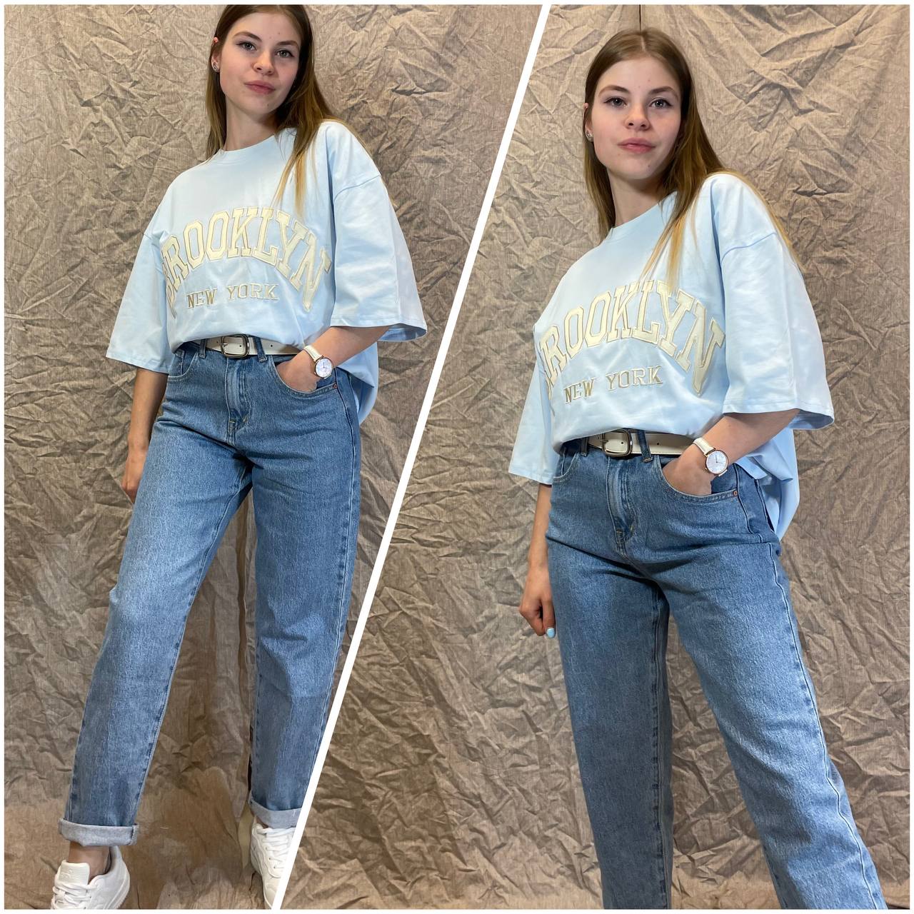 Brooklyn oversized marškinėliai